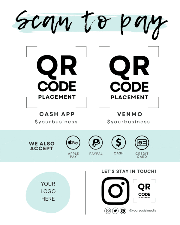 Scan to Pay Template | Editable Canva QR Code Sign - Image 4