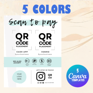 Scan to Pay Template | Editable Canva QR Code Sign