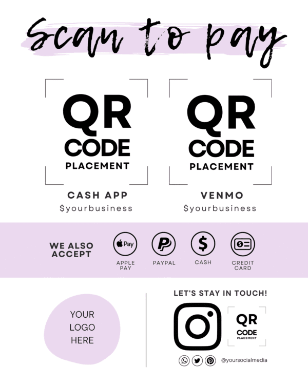 Scan to Pay Template | Editable Canva QR Code Sign - Image 6