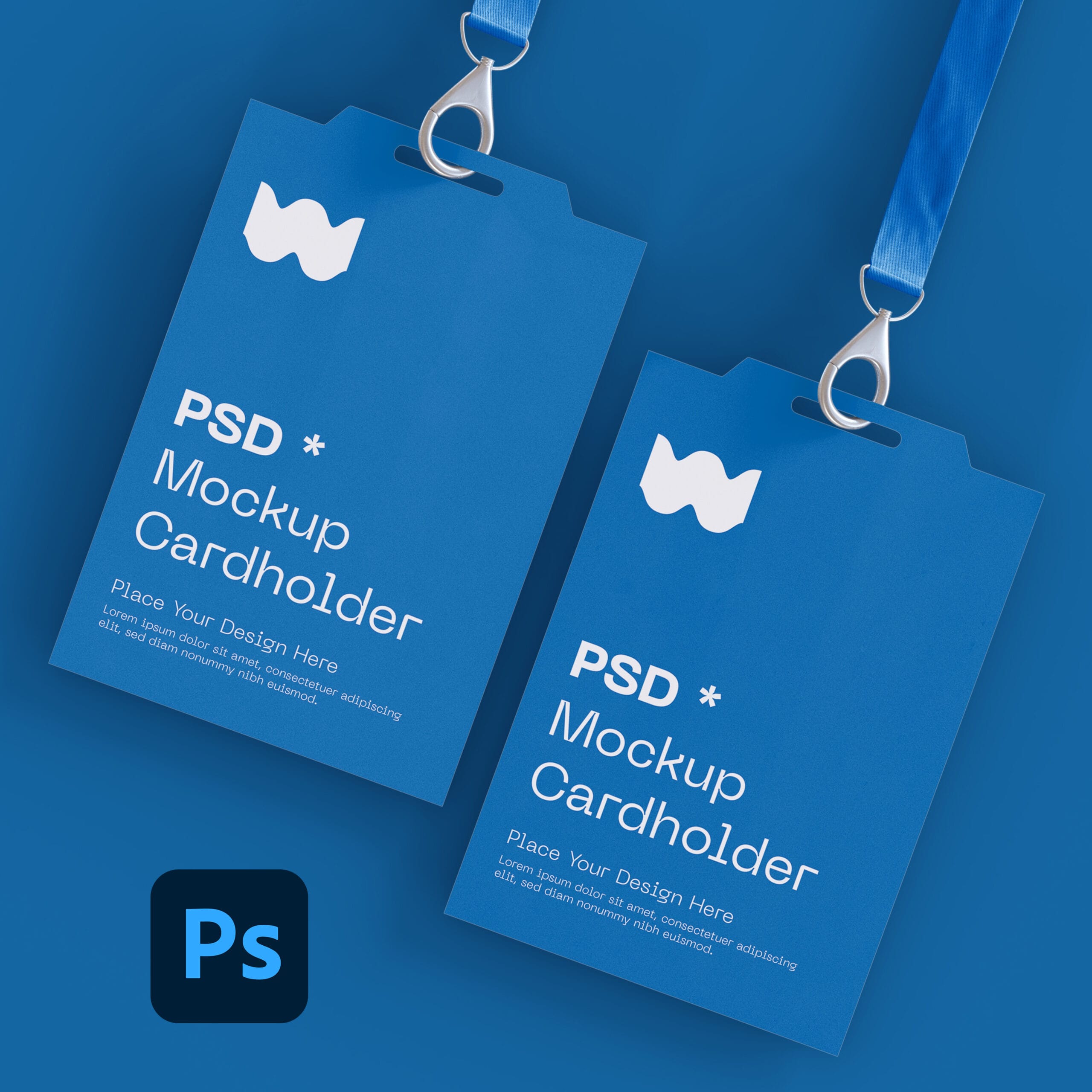 3D two identity cards mockup PSD