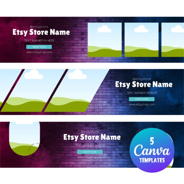 ETSY BANNER 5 TEMPLATES